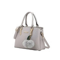 Suvarnika Women's PU Leather Solid Shoulder Zipper Handbag (Grey)