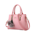 Suvarnika Women's PU Leather Solid Shoulder Zipper Handbag (Pink)