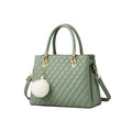 Suvarnika Women's PU Leather Solid Shoulder Zipper Handbag (Green)