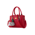 Suvarnika Women's PU Leather Solid Shoulder Zipper Handbag (Red)