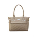 Suvarnika Women's PU Leather Solid Shoulder Zipper Handbag (Beige)