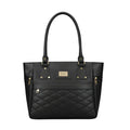 Suvarnika Women's PU Leather Solid Shoulder Zipper Handbag (Black)
