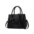 Suvarnika Women's PU Leather Solid Shoulder Zipper Handbag (Black)