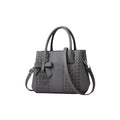 Suvarnika Women's PU Leather Solid Shoulder Zipper Handbag (Grey)
